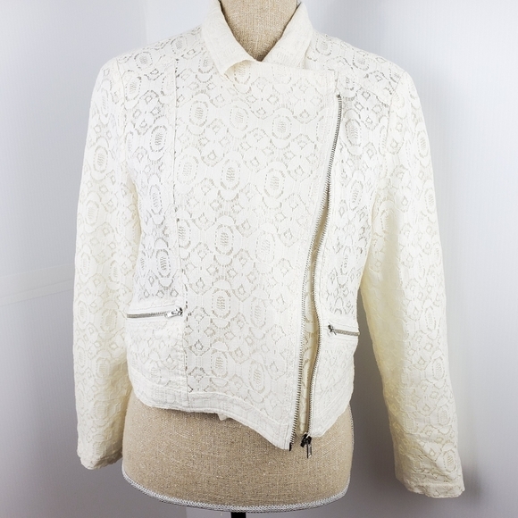 ALIE women off white blazer size Large cotton - Picture 4 of 16